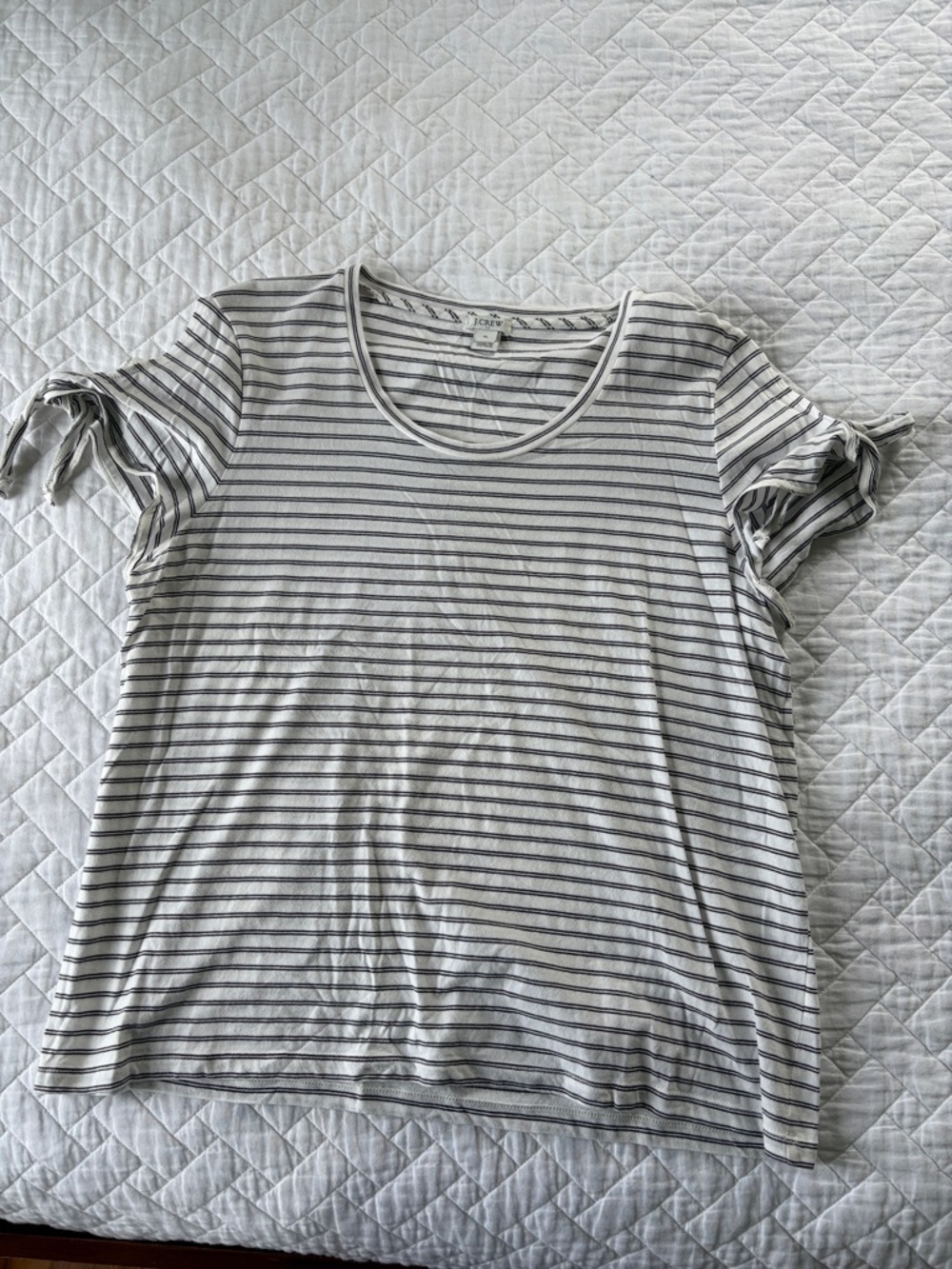 J. Crew striped Tie-Sleeve top size xl